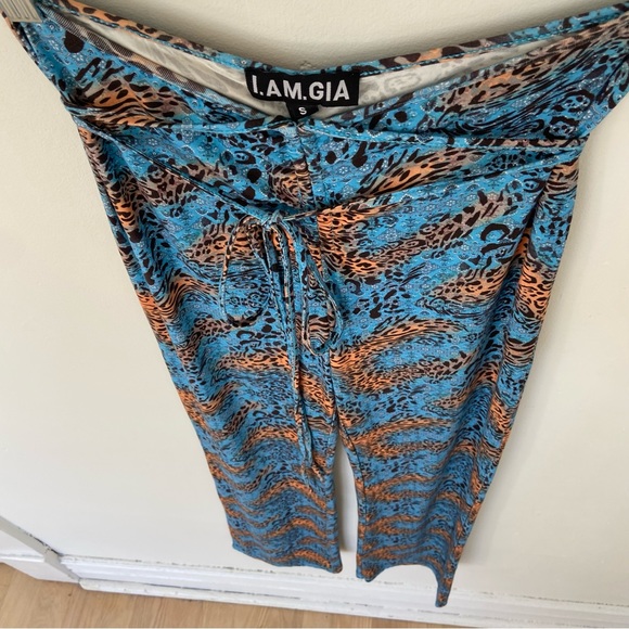 I.Am.Gia Paisley Halo Pants in Blue Cheetah size Small - Picture 6 of 11